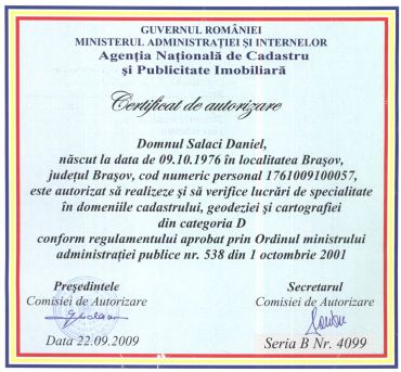 Certificat ANCPI GSE